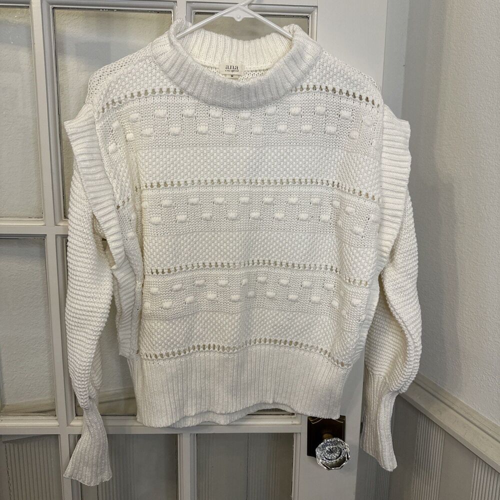 White Sweater Women's M Ana A New Approach